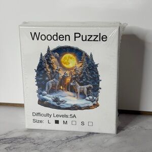 Wooden Jigsaw Puzzle Wolves Full Moon | Brand New Sealed | Large 5A
